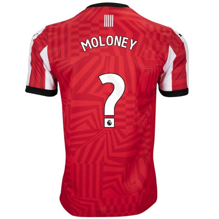 Kandiny Niño Camiseta George Moloney #0 Rojo Blanco 1ª Equipación 2024/25 La Camisa