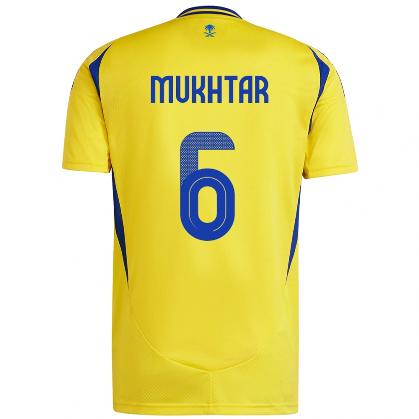 Kandiny Bambino Maglia Mukhtar Ali #6 Giallo Blu Kit Gara Home 2024/25 Maglietta