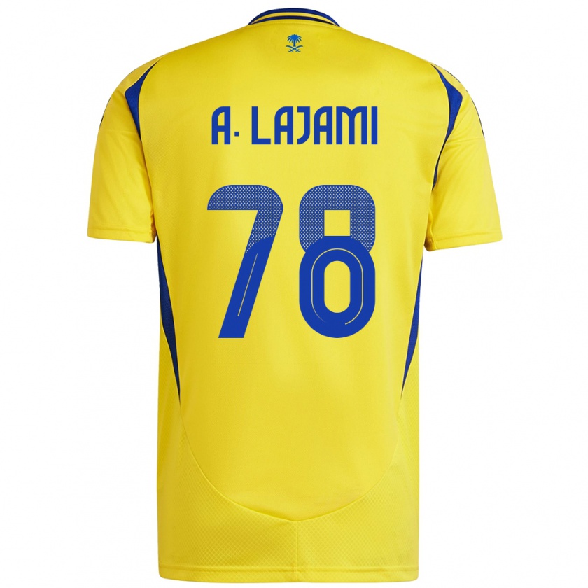 Kandiny Niño Camiseta Ali Lajami #78 Amarillo Azul 1ª Equipación 2024/25 La Camisa