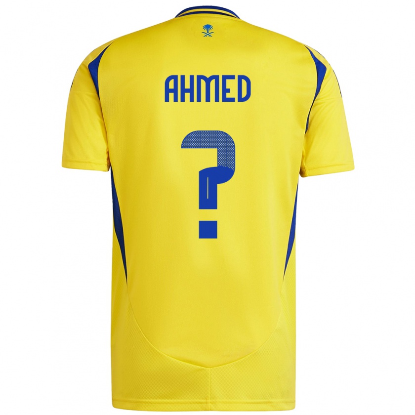 Kandiny Niño Camiseta Al Anood Ahmed #0 Amarillo Azul 1ª Equipación 2024/25 La Camisa