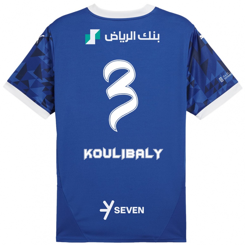 Kandiny Bambino Maglia Kalidou Koulibaly #3 Blu Scuro Bianco Kit Gara Home 2024/25 Maglietta