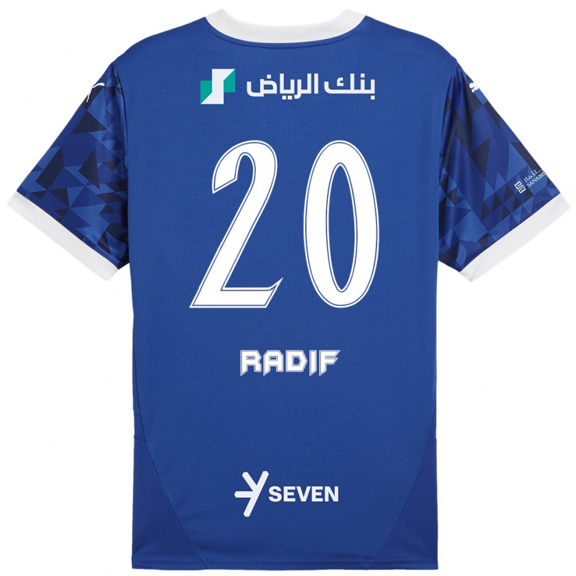 Kandiny Niño Camiseta Abdullah Radif #20 Azul Oscuro Blanco 1ª Equipación 2024/25 La Camisa México