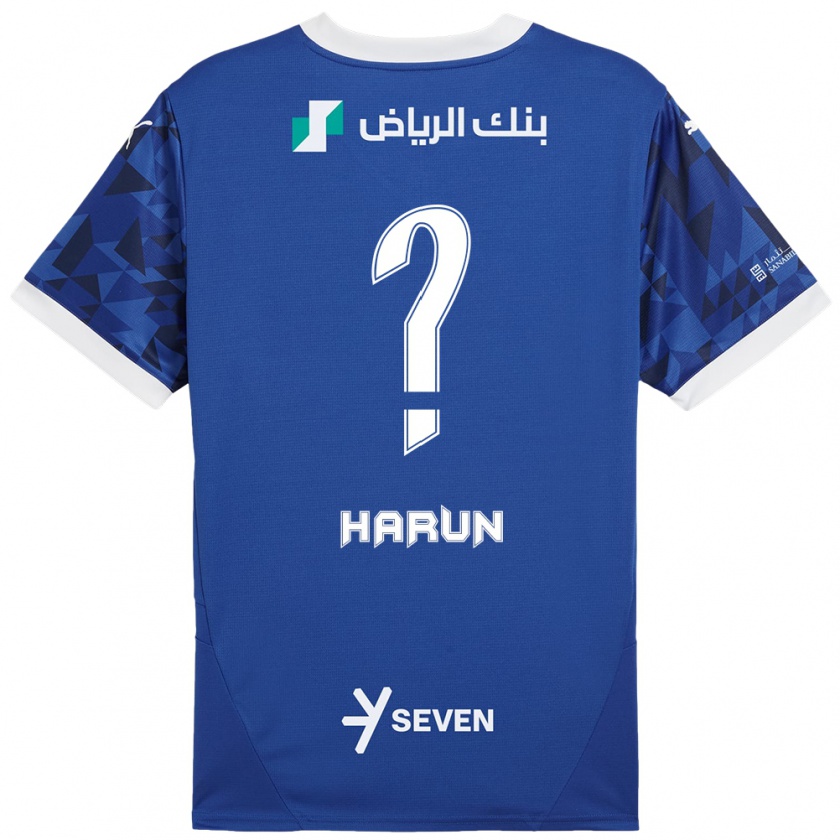 Kandiny Kinderen Saud Harun #0 Donkerblauw Wit Thuisshirt Thuistenue 2024/25 T-Shirt