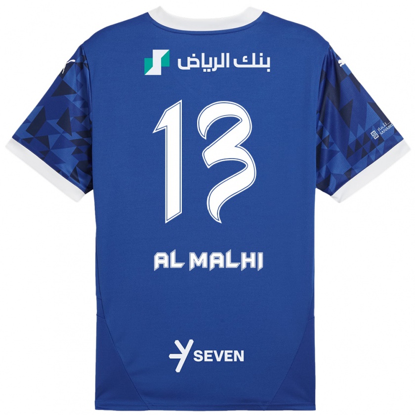 Kandiny Kinderen Al Muhra Al-Malhi #13 Donkerblauw Wit Thuisshirt Thuistenue 2024/25 T-Shirt België