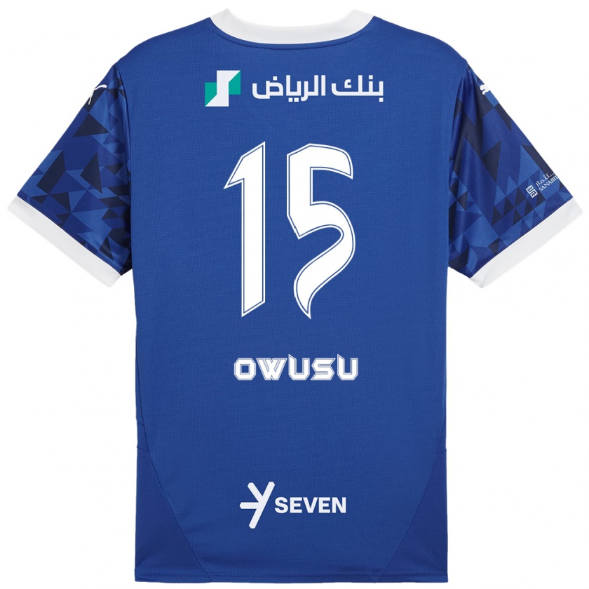 Kandiny Niño Camiseta Mavis Owusu #15 Azul Oscuro Blanco 1ª Equipación 2024/25 La Camisa México