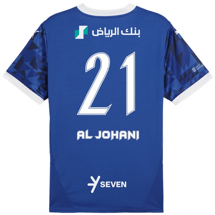 Kandiny Kinderen Joury Al-Johani #21 Donkerblauw Wit Thuisshirt Thuistenue 2024/25 T-Shirt België