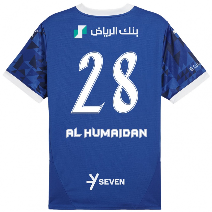 Kandiny Kinderen Fay Al-Humaidan #28 Donkerblauw Wit Thuisshirt Thuistenue 2024/25 T-Shirt België