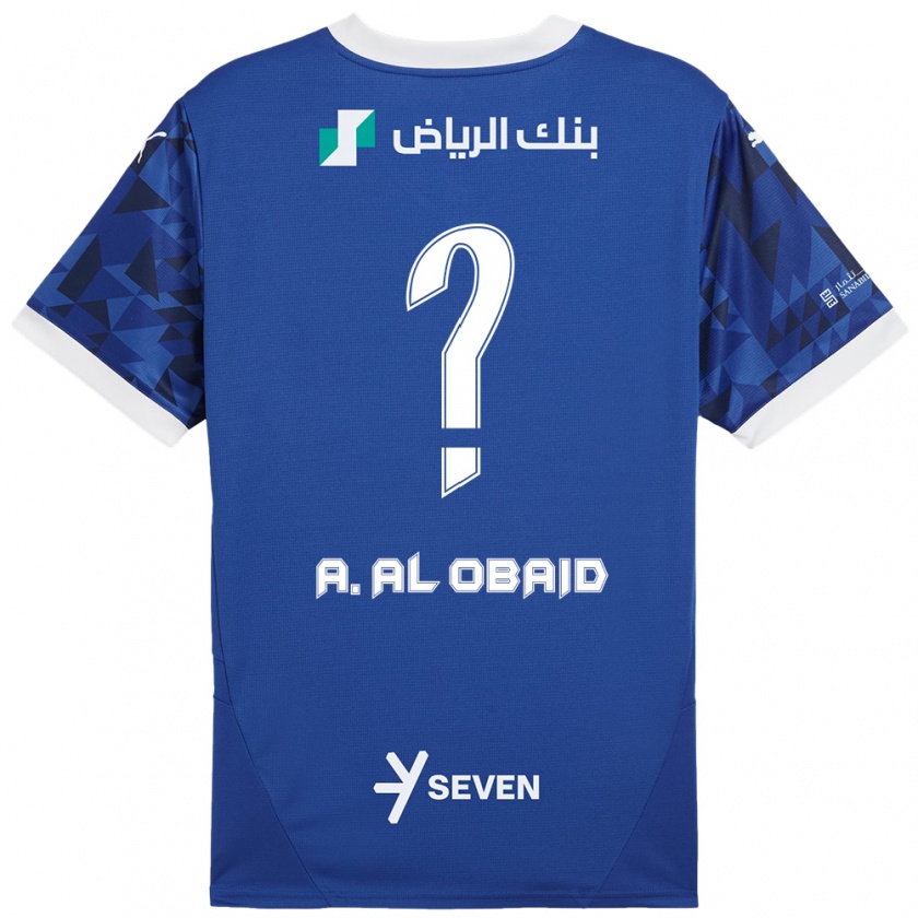 Kandiny Niño Camiseta Abdulrahman Al-Obaid #0 Azul Oscuro Blanco 1ª Equipación 2024/25 La Camisa México