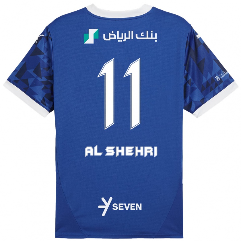 Kandiny Bambino Maglia Saleh Al-Shehri #11 Blu Scuro Bianco Kit Gara Home 2024/25 Maglietta