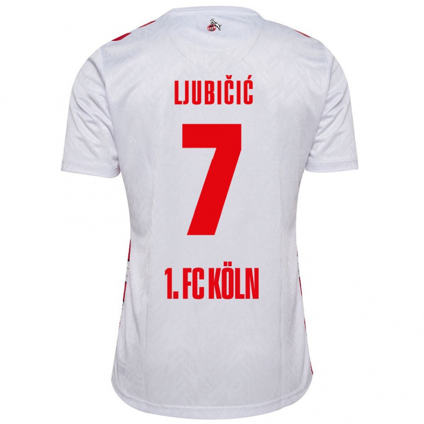 Kandiny Niño Camiseta Dejan Ljubicic #7 Blanco Rojo 1ª Equipación 2024/25 La Camisa