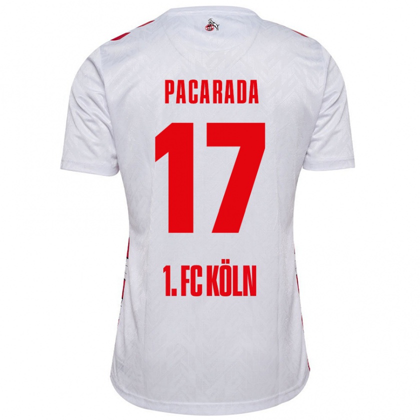 Kandiny Niño Camiseta Leart Paçarada #17 Blanco Rojo 1ª Equipación 2024/25 La Camisa