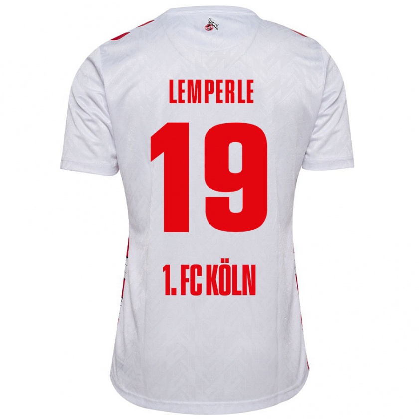 Kandiny Niño Camiseta Tim Lemperle #19 Blanco Rojo 1ª Equipación 2024/25 La Camisa