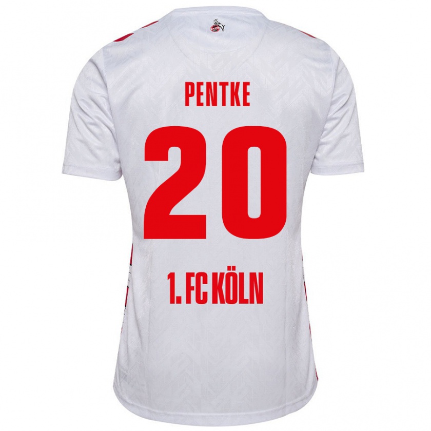 Kandiny Niño Camiseta Philipp Pentke #20 Blanco Rojo 1ª Equipación 2024/25 La Camisa