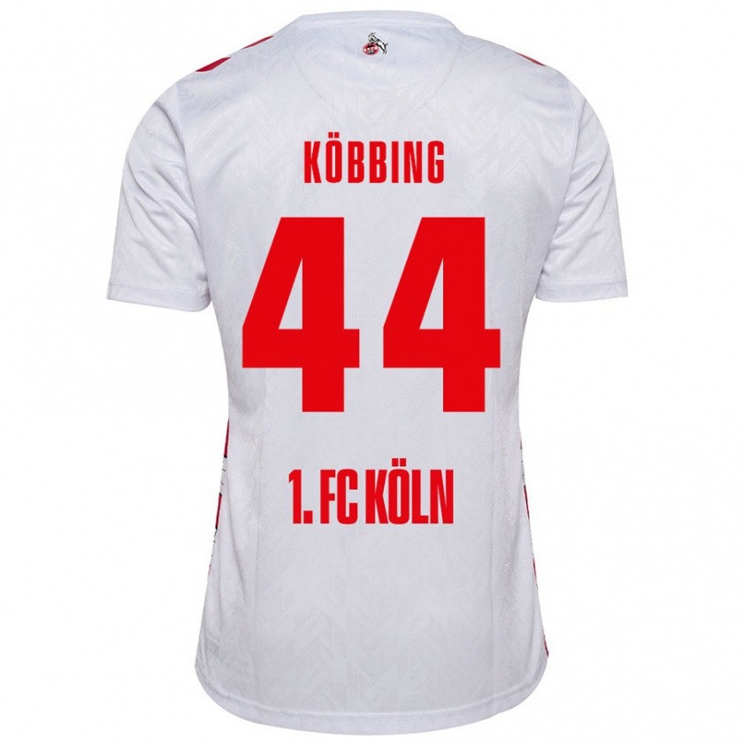 Kandiny Niño Camiseta Matthias Köbbing #44 Blanco Rojo 1ª Equipación 2024/25 La Camisa