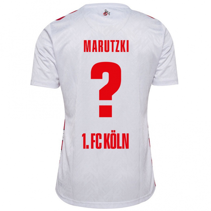 Kandiny Niño Camiseta Mikolaj Marutzki #0 Blanco Rojo 1ª Equipación 2024/25 La Camisa