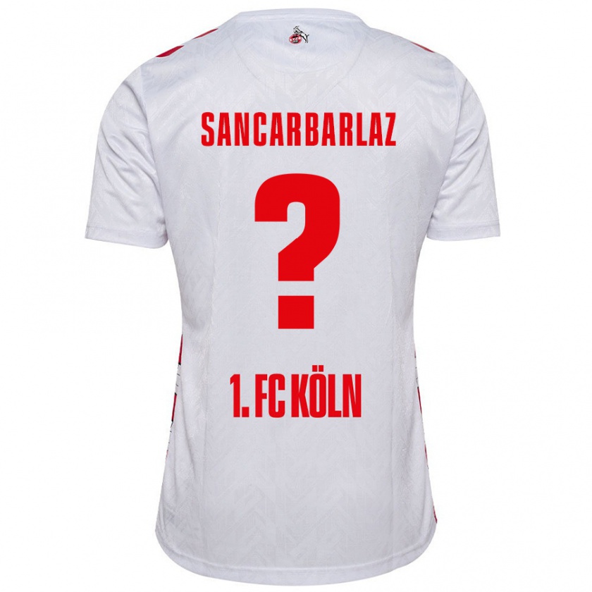 Kandiny Niño Camiseta Keyhan Sancarbarlaz #0 Blanco Rojo 1ª Equipación 2024/25 La Camisa