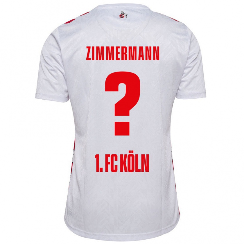 Kandiny Niño Camiseta Nick Zimmermann #0 Blanco Rojo 1ª Equipación 2024/25 La Camisa