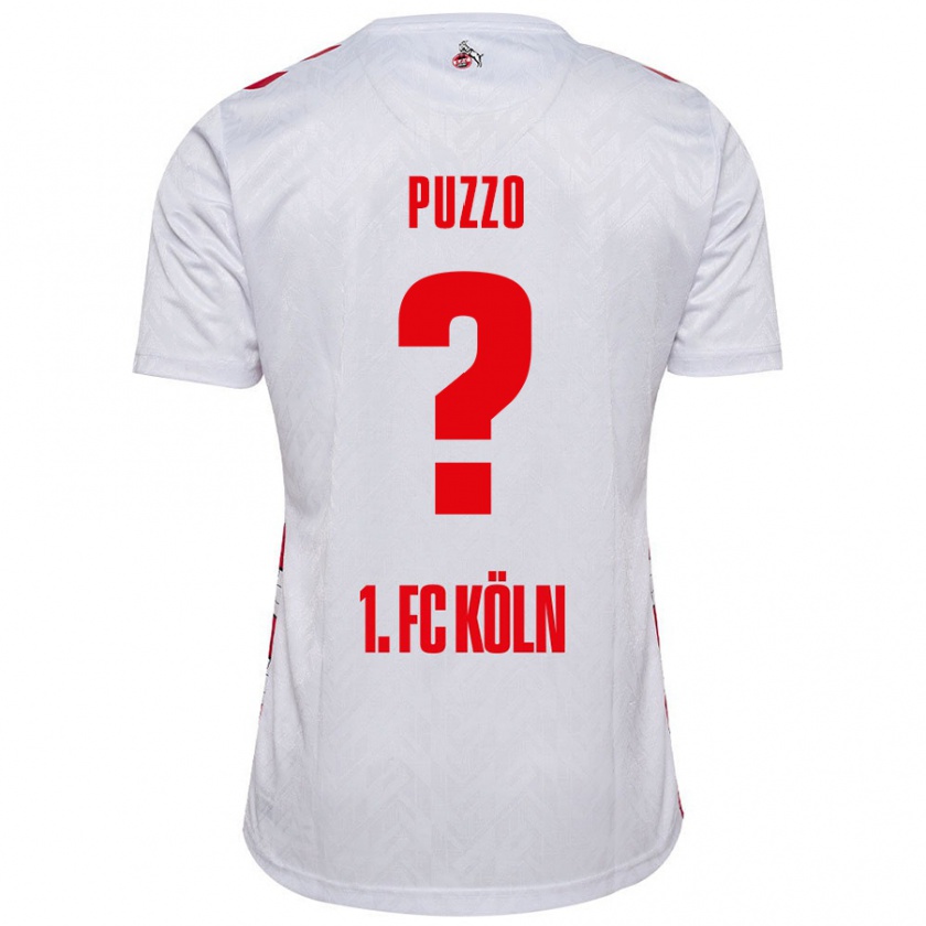 Kandiny Niño Camiseta Alessandro Puzzo #0 Blanco Rojo 1ª Equipación 2024/25 La Camisa