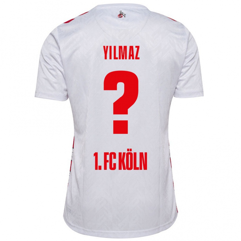 Kandiny Niño Camiseta Abdul-Malik Yilmaz #0 Blanco Rojo 1ª Equipación 2024/25 La Camisa