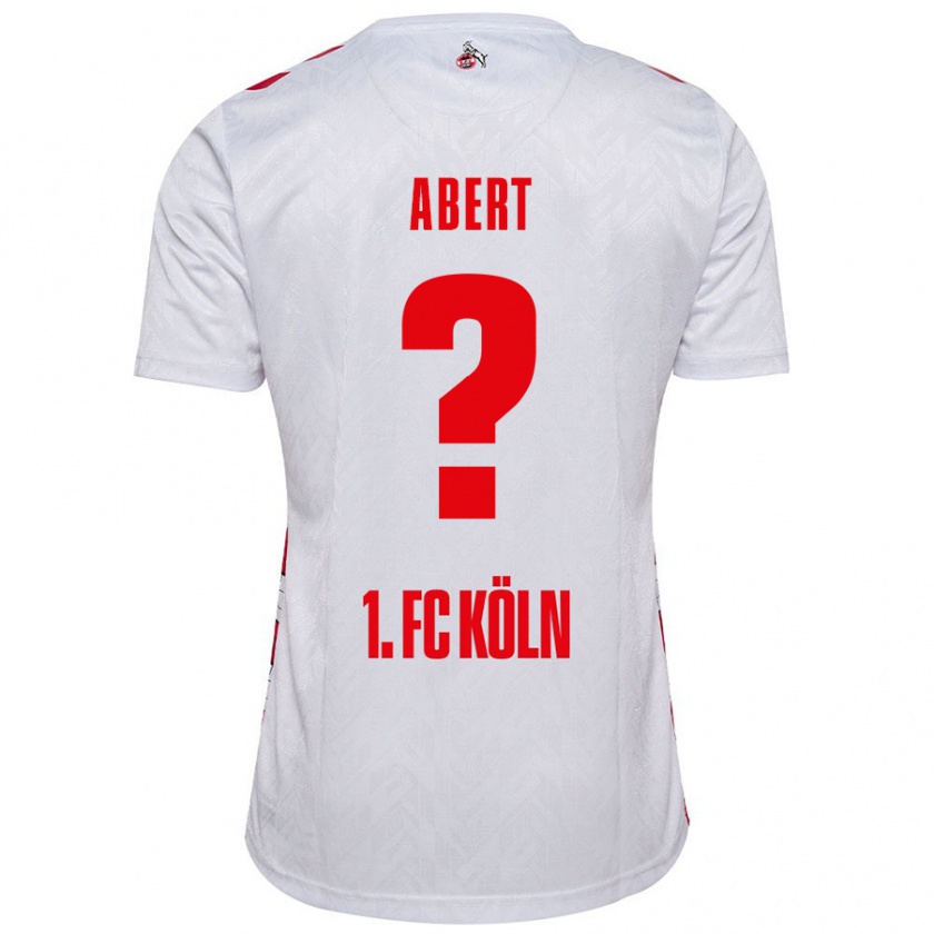 Kandiny Niño Camiseta Niklas Abert #0 Blanco Rojo 1ª Equipación 2024/25 La Camisa