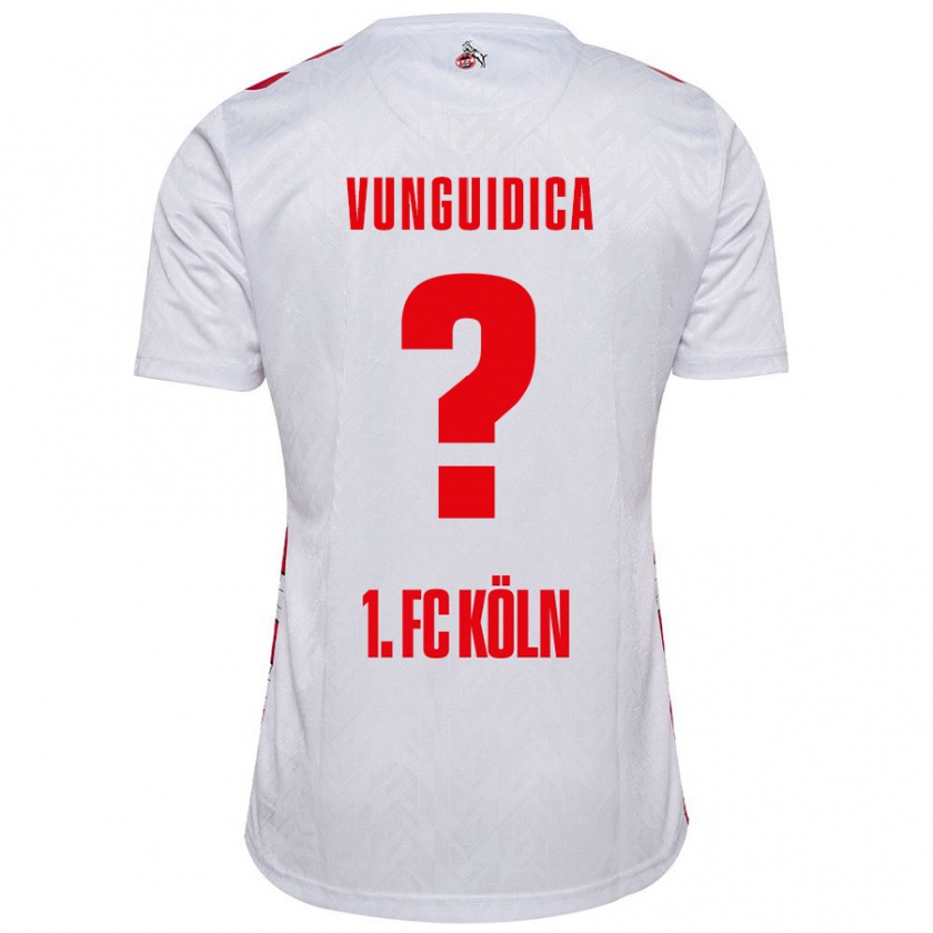 Kandiny Niño Camiseta Exaouse Vunguidica #0 Blanco Rojo 1ª Equipación 2024/25 La Camisa