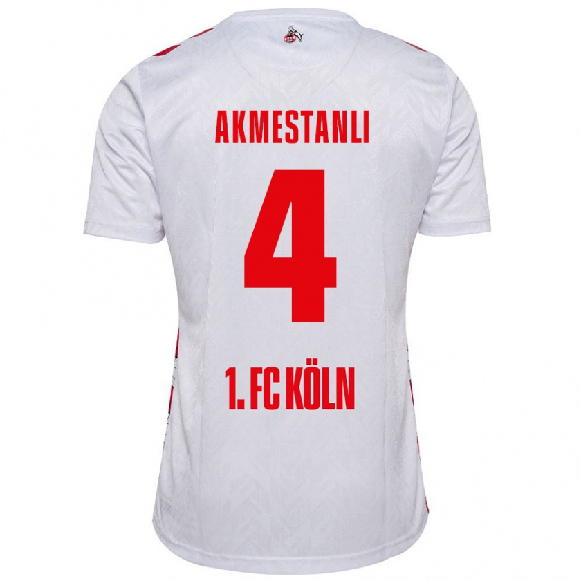 Kandiny Niño Camiseta Teoman Akmestanli #4 Blanco Rojo 1ª Equipación 2024/25 La Camisa