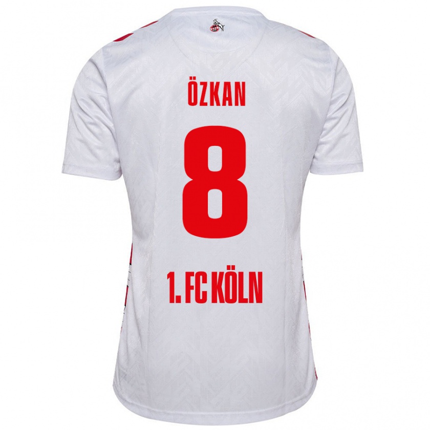 Kandiny Niño Camiseta Mikail Özkan #8 Blanco Rojo 1ª Equipación 2024/25 La Camisa