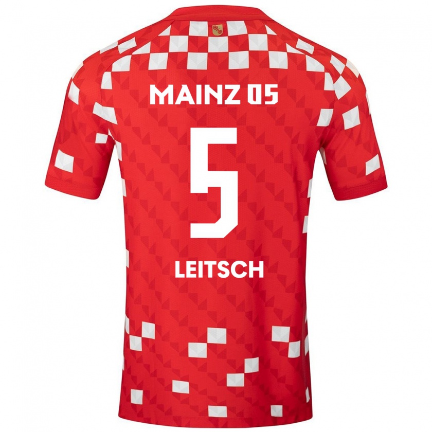 Kandiny Kinder Maxim Leitsch #5 Weiß Rot Heimtrikot Trikot 2024/25 T-Shirt Österreich