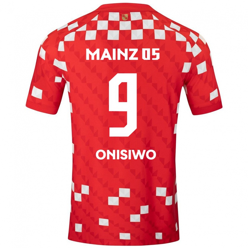 Kandiny Bambino Maglia Karim Onisiwo #9 Bianco Rosso Kit Gara Home 2024/25 Maglietta