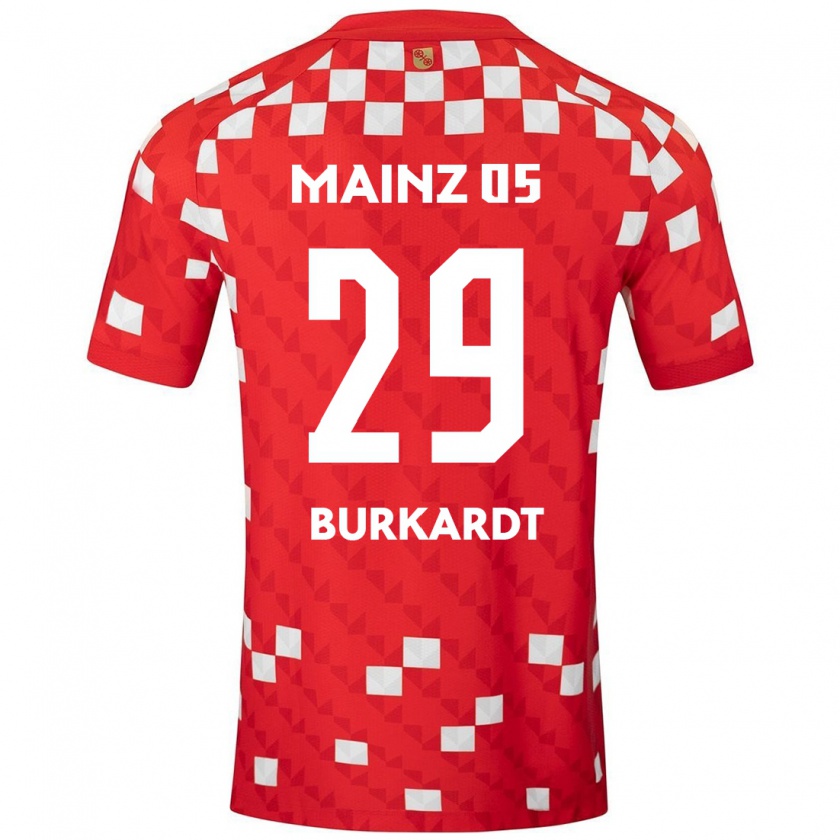 Kandiny Bambino Maglia Jonathan Burkardt #29 Bianco Rosso Kit Gara Home 2024/25 Maglietta