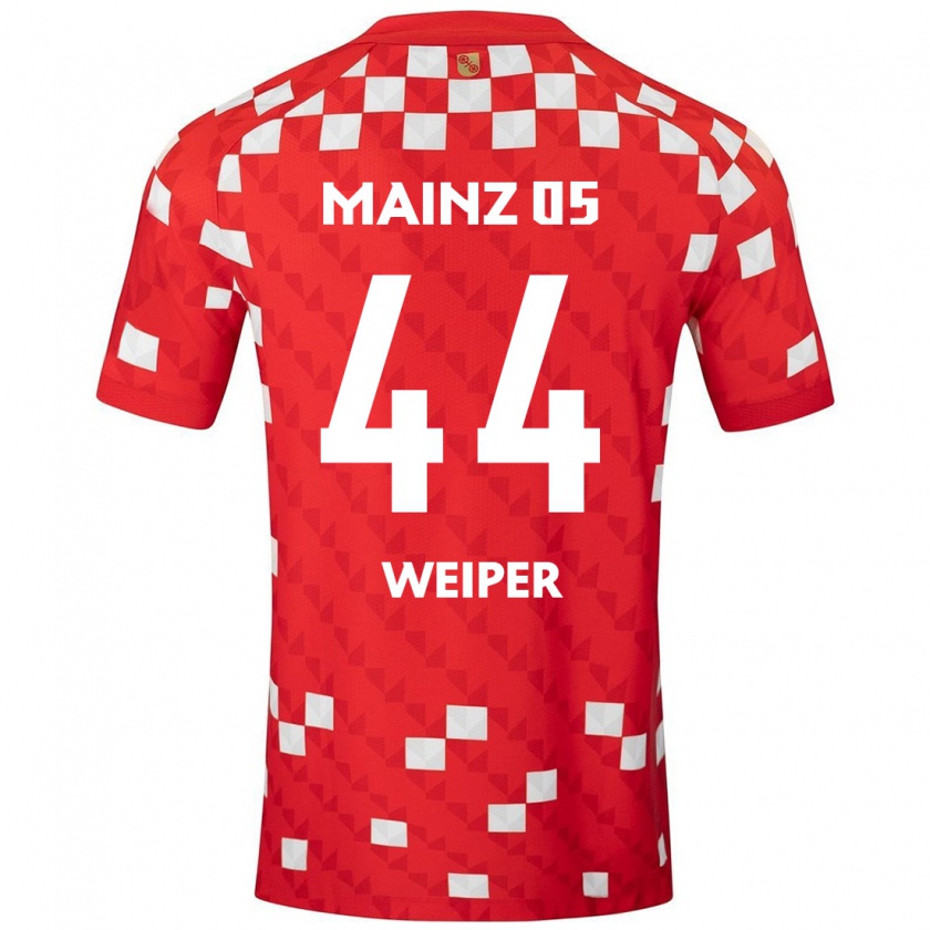 Kandiny Bambino Maglia Nelson Weiper #44 Bianco Rosso Kit Gara Home 2024/25 Maglietta