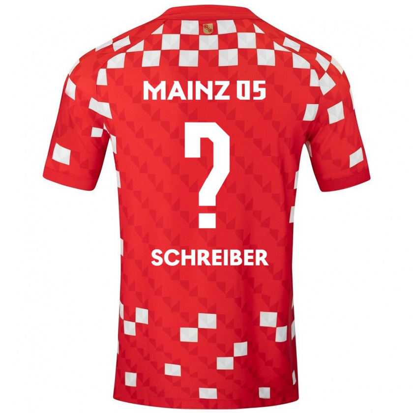 Kandiny Niño Camiseta Philipp Schreiber #0 Blanco Rojo 1ª Equipación 2024/25 La Camisa