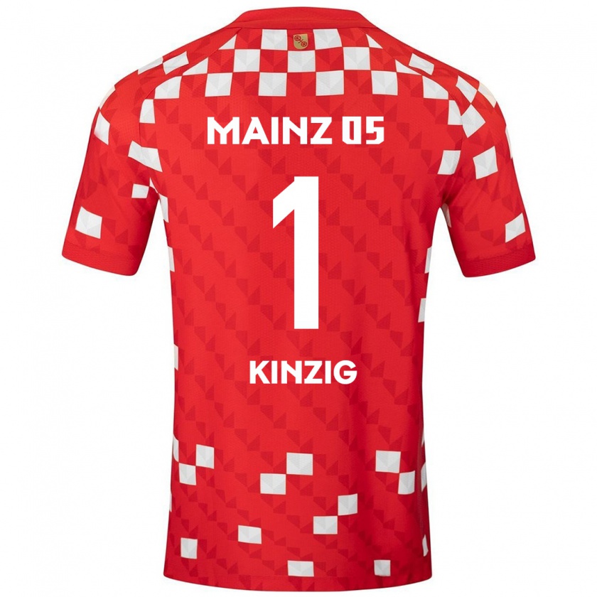 Kandiny Bambino Maglia Maximilian Kinzig #1 Bianco Rosso Kit Gara Home 2024/25 Maglietta