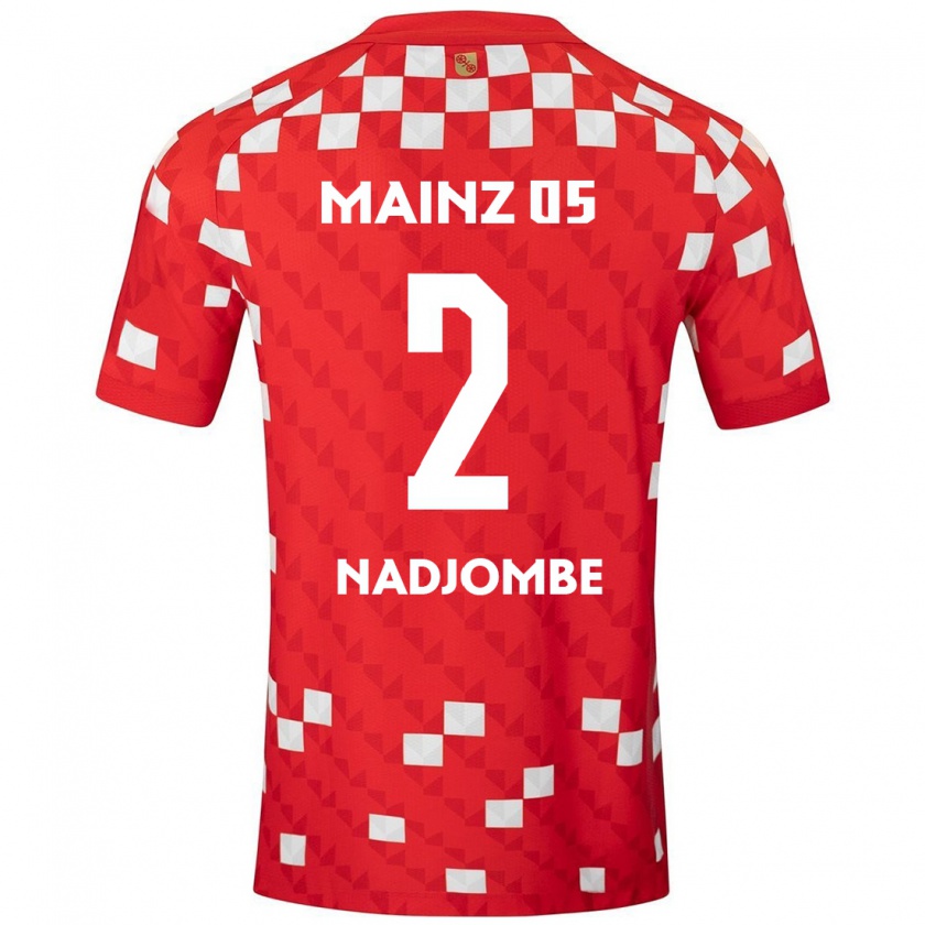 Kandiny Bambino Maglia Jean-Marie Nadjombe #2 Bianco Rosso Kit Gara Home 2024/25 Maglietta