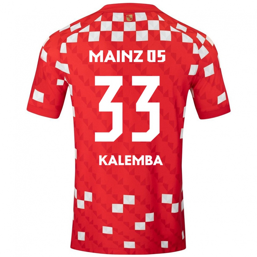 Kandiny Niño Camiseta Marcel Kalemba #33 Blanco Rojo 1ª Equipación 2024/25 La Camisa