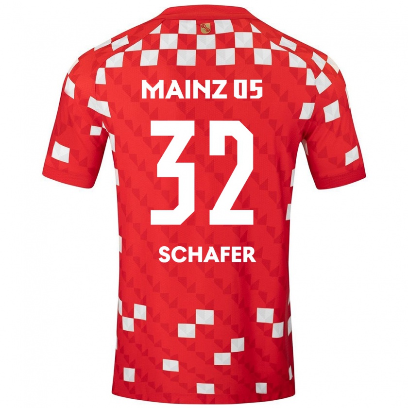 Kandiny Bambino Maglia Ann-Christin Schäfer #32 Bianco Rosso Kit Gara Home 2024/25 Maglietta