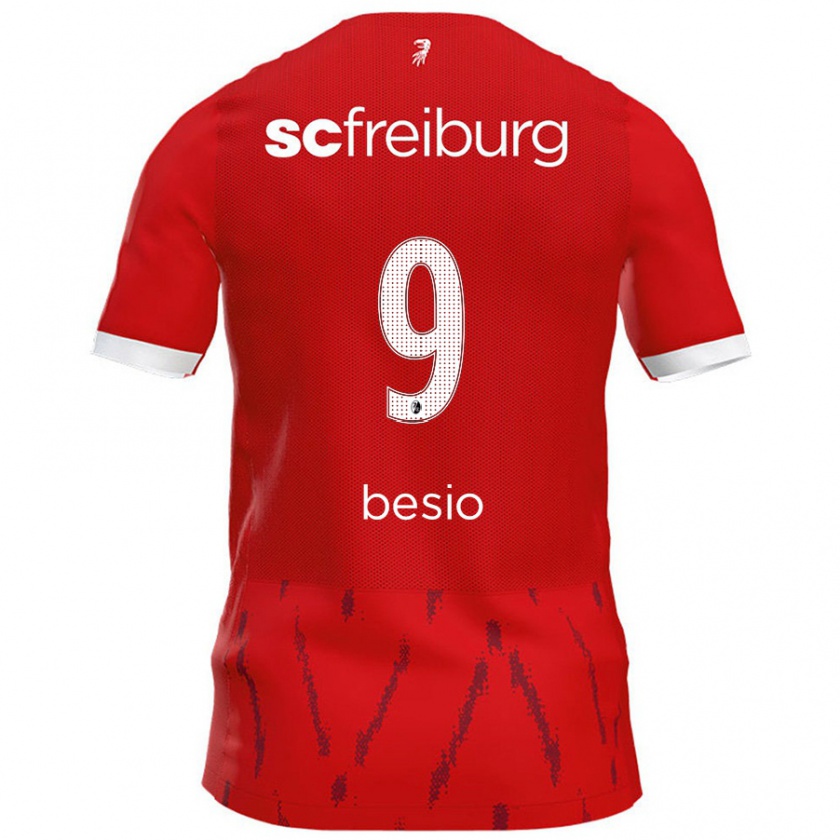 Kandiny Niño Camiseta Alessio Besio #9 Rojo 1ª Equipación 2024/25 La Camisa