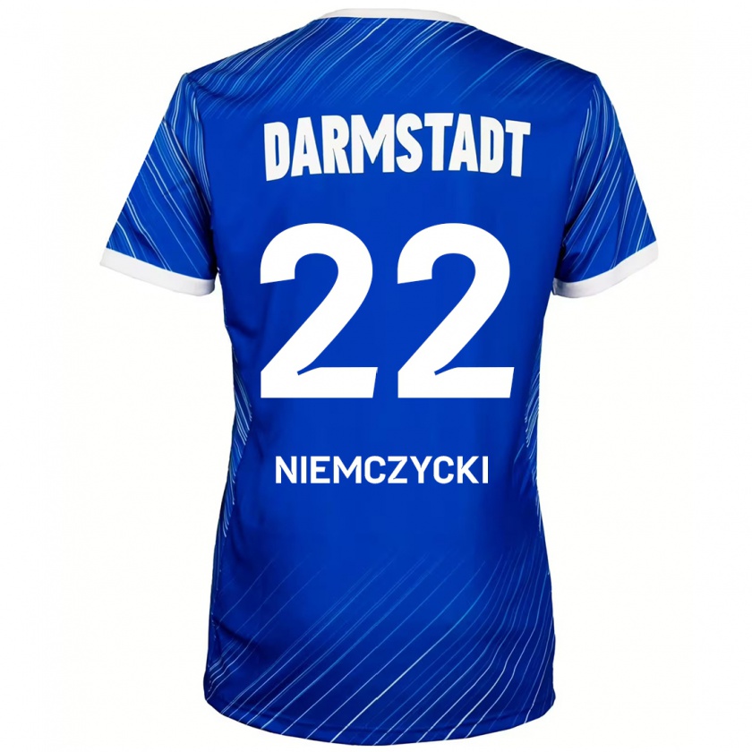 Kandiny Kinderen Karol Niemczycki #22 Blauw Wit Thuisshirt Thuistenue 2024/25 T-Shirt België