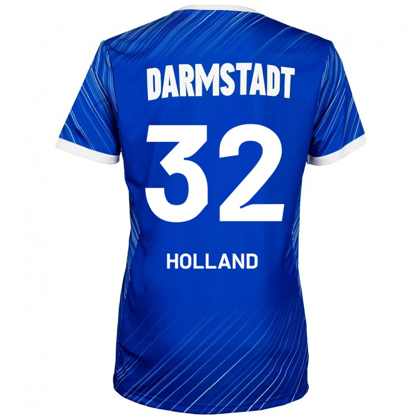 Kandiny Niño Camiseta Fabian Holland #32 Azul Blanco 1ª Equipación 2024/25 La Camisa México