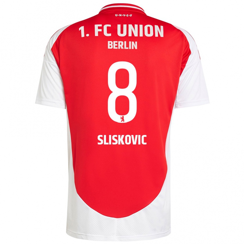 Kandiny Bambino Maglia Duje Sliskovic #8 Rosso Bianco Kit Gara Home 2024/25 Maglietta