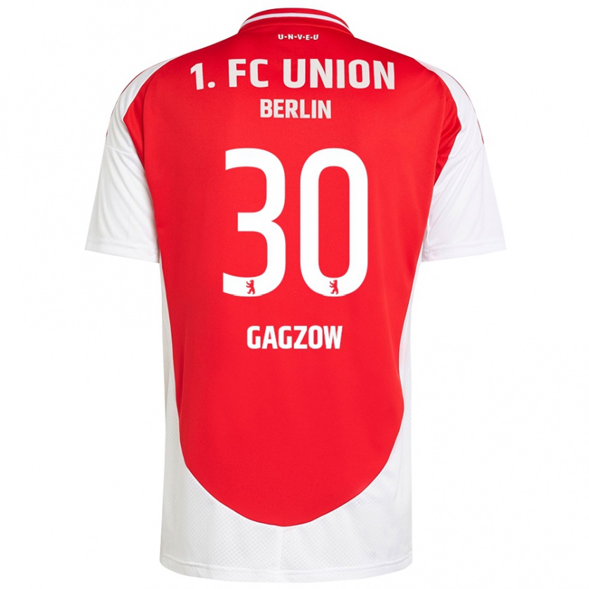 Kandiny Niño Camiseta Fritz Gagzow #30 Rojo Blanco 1ª Equipación 2024/25 La Camisa