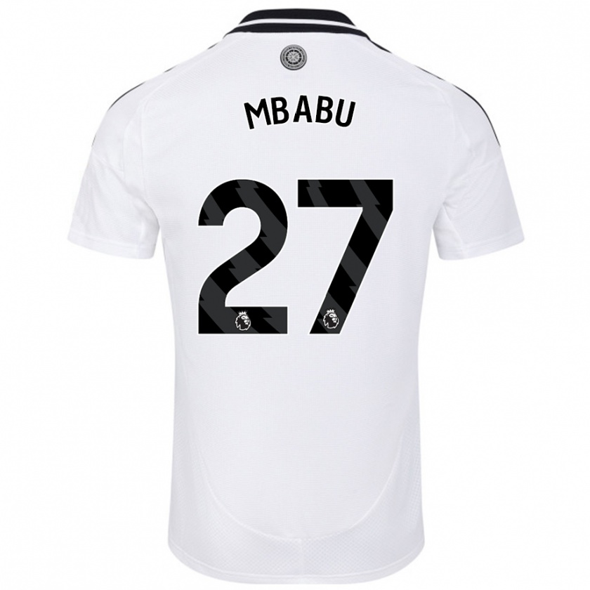 Kandiny Niño Camiseta Kevin Mbabu #27 Blanco 1ª Equipación 2024/25 La Camisa México