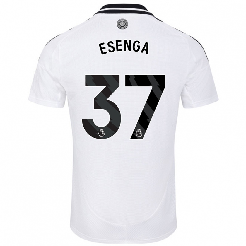 Kandiny Kinderen Jonathan Esenga #37 Wit Thuisshirt Thuistenue 2024/25 T-Shirt België