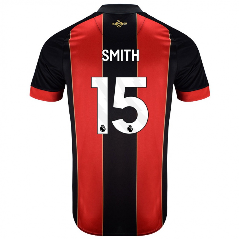 Kandiny Kinderen Adam Smith #15 Rood Zwart Thuisshirt Thuistenue 2024/25 T-Shirt België