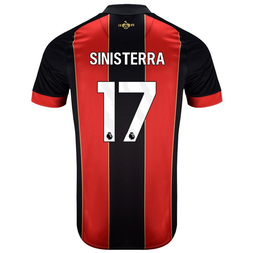 Kandiny Niño Camiseta Luis Sinisterra #17 Rojo Negro 1ª Equipación 2024/25 La Camisa