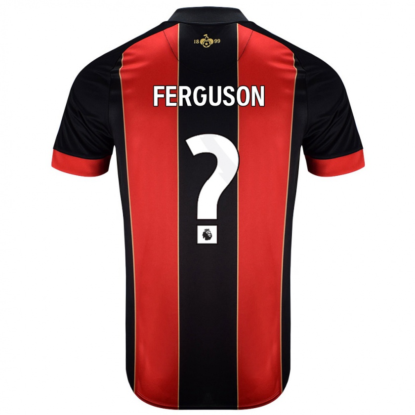 Kandiny Bambino Maglia Josh Ferguson #0 Rosso Nero Kit Gara Home 2024/25 Maglietta