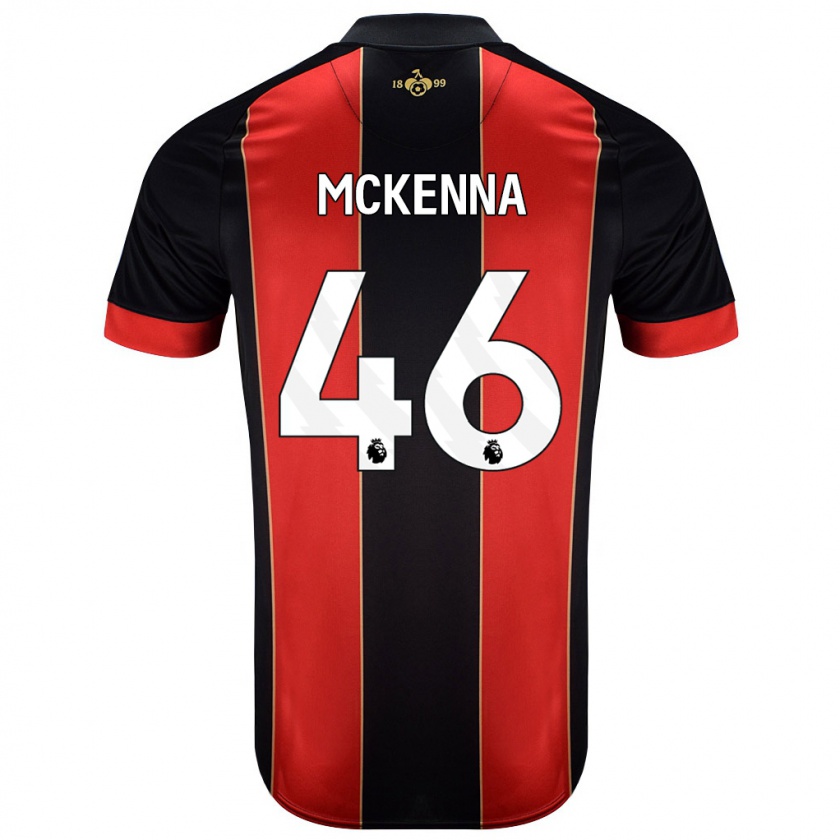 Kandiny Kinderen Callan Mckenna #46 Rood Zwart Thuisshirt Thuistenue 2024/25 T-Shirt België