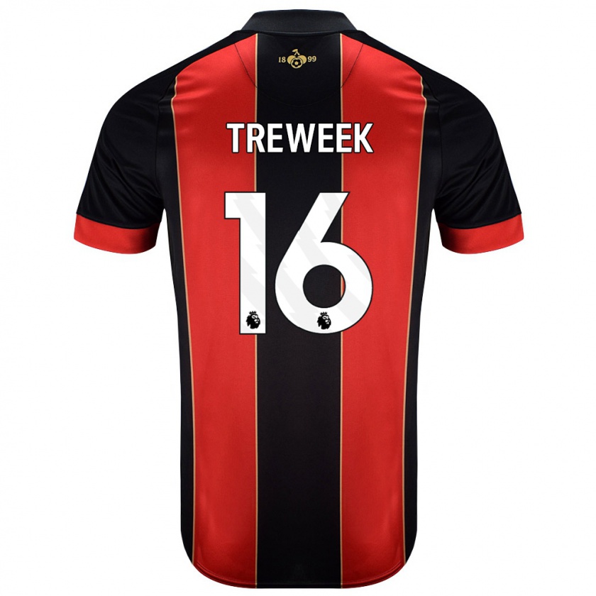 Kandiny Bambino Maglia Jess Treweek #16 Rosso Nero Kit Gara Home 2024/25 Maglietta