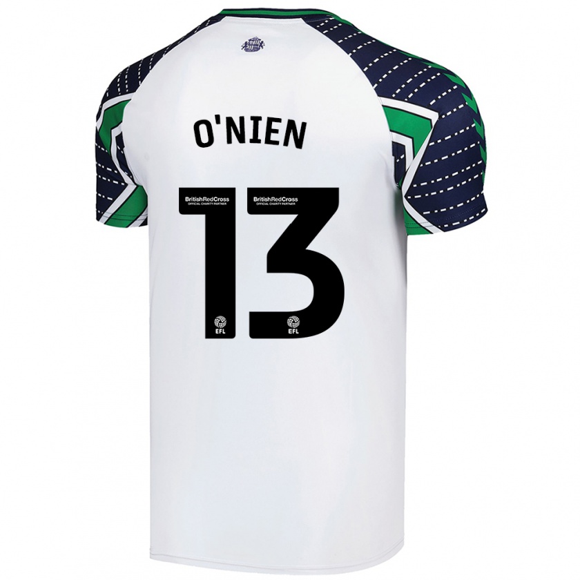 Kandiny Bambino Maglia Luke O'nien #13 Bianco Kit Gara Away 2024/25 Maglietta