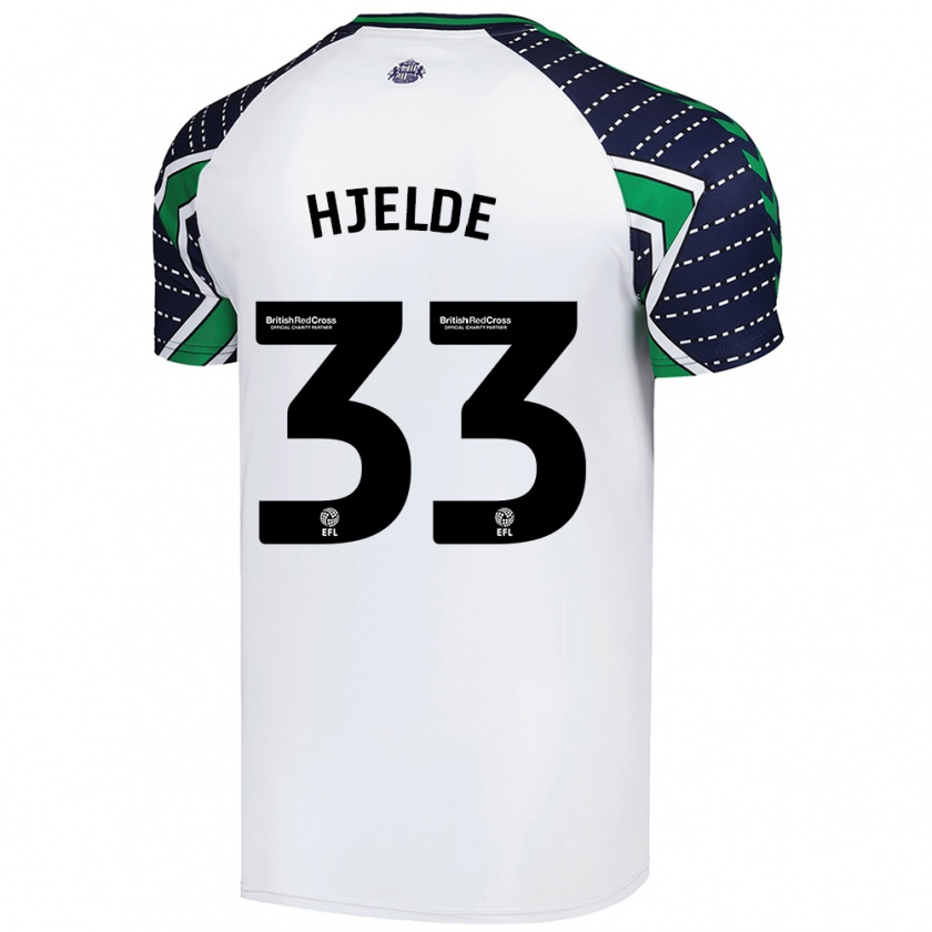 Kandiny Bambino Maglia Leo Fuhr Hjelde #33 Bianco Kit Gara Away 2024/25 Maglietta